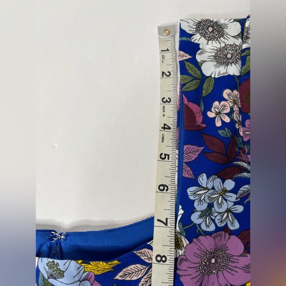 BCBG Square neck swing dress NWT blue combo Size 8 - Picture 7 of 10